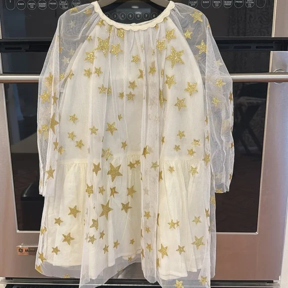 Stella McCartney - White Tulle Dress w/ Gold Stars - Picture 6 of 8